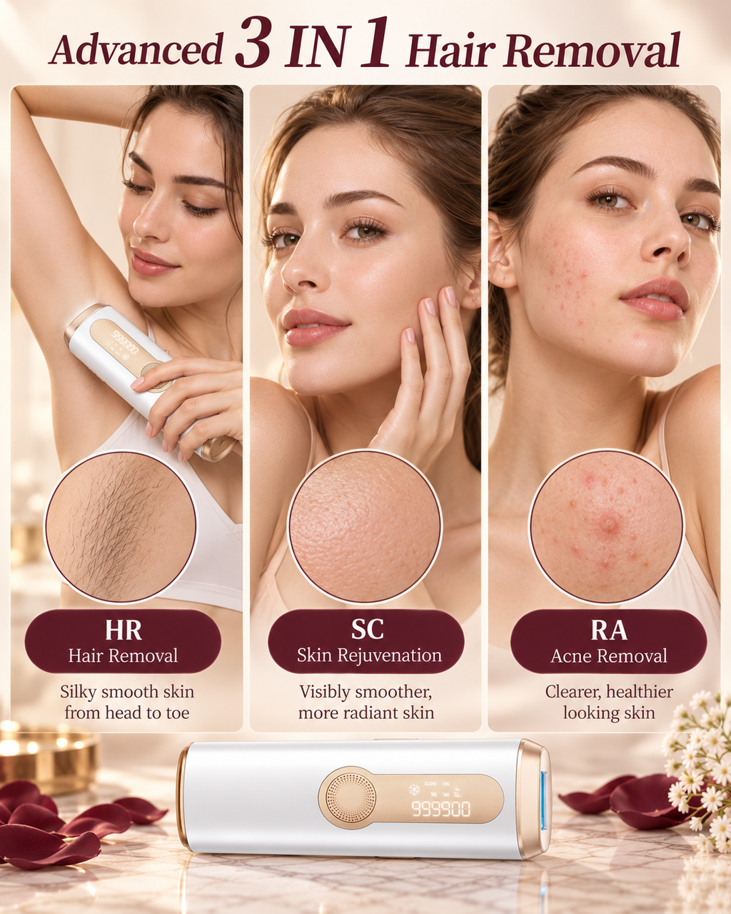 GlowPulse Ice-Cool IPL Hair Removal Device