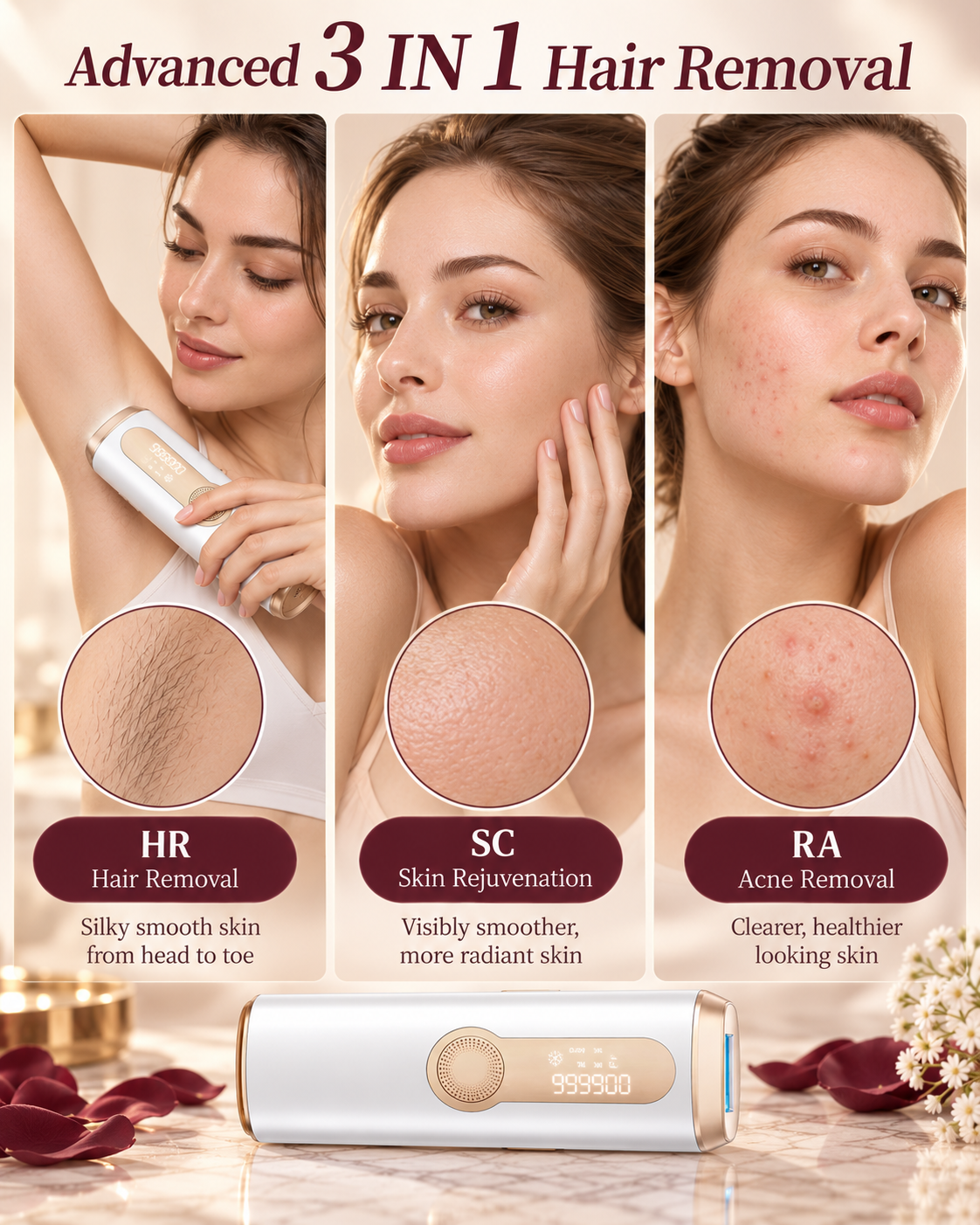 GlowPulse Ice-Cool IPL Hair Removal Device