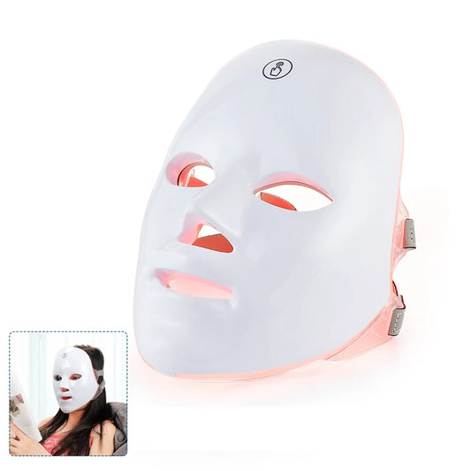 GlowPulse 7-Color LED Glow Mask for Face & Neck – Cordless